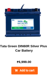 Tata Green DIN60R Silver Plus Car Battery