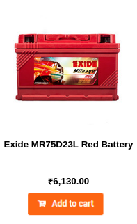 Exide MR75D23L Red Battery
