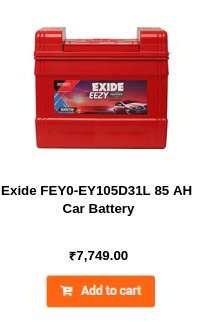 Exide FEY0-EY105D31L 85 AH Car Battery