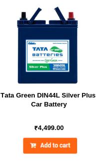 Tata Green 38B20L Silver Plus Car Battery