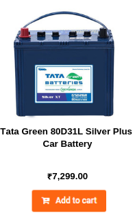 Tata Green 80D31L Silver Plus Car Battery