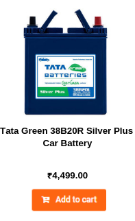 Tata Green 38B20R Silver Plus Car Battery